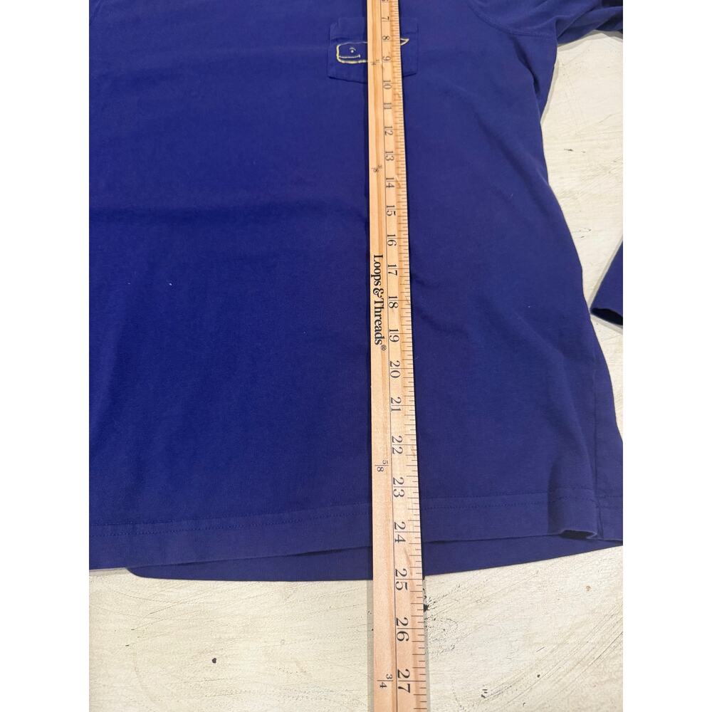 Vineyard Vines Long Sleeve Pocket Tee Women Size L Blue Yellow Whale Graphic - Picture 3 of 10